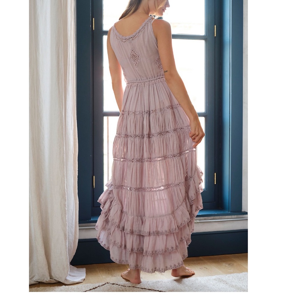 Free People Dolly Bodysuit lace crochet maxi Dress - Picture 3 of 9